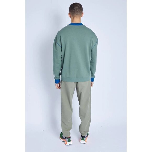 NATIVE Youth Mens Green Sweatshirt BNWOT Xlarge New Blue Contrast Trim - Picture 8 of 8